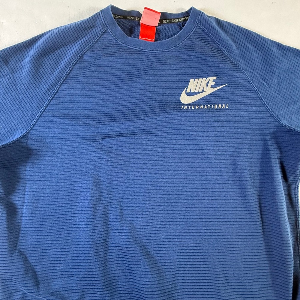 Nike‎ International Crewneck Ribbed Sweatshirt Mens Large Thumbholes 802375-451